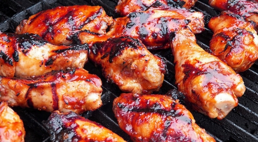 Marinated chicken wings on a bbq grill Jamie Oliver