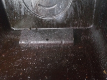 Greasy food residue in oven